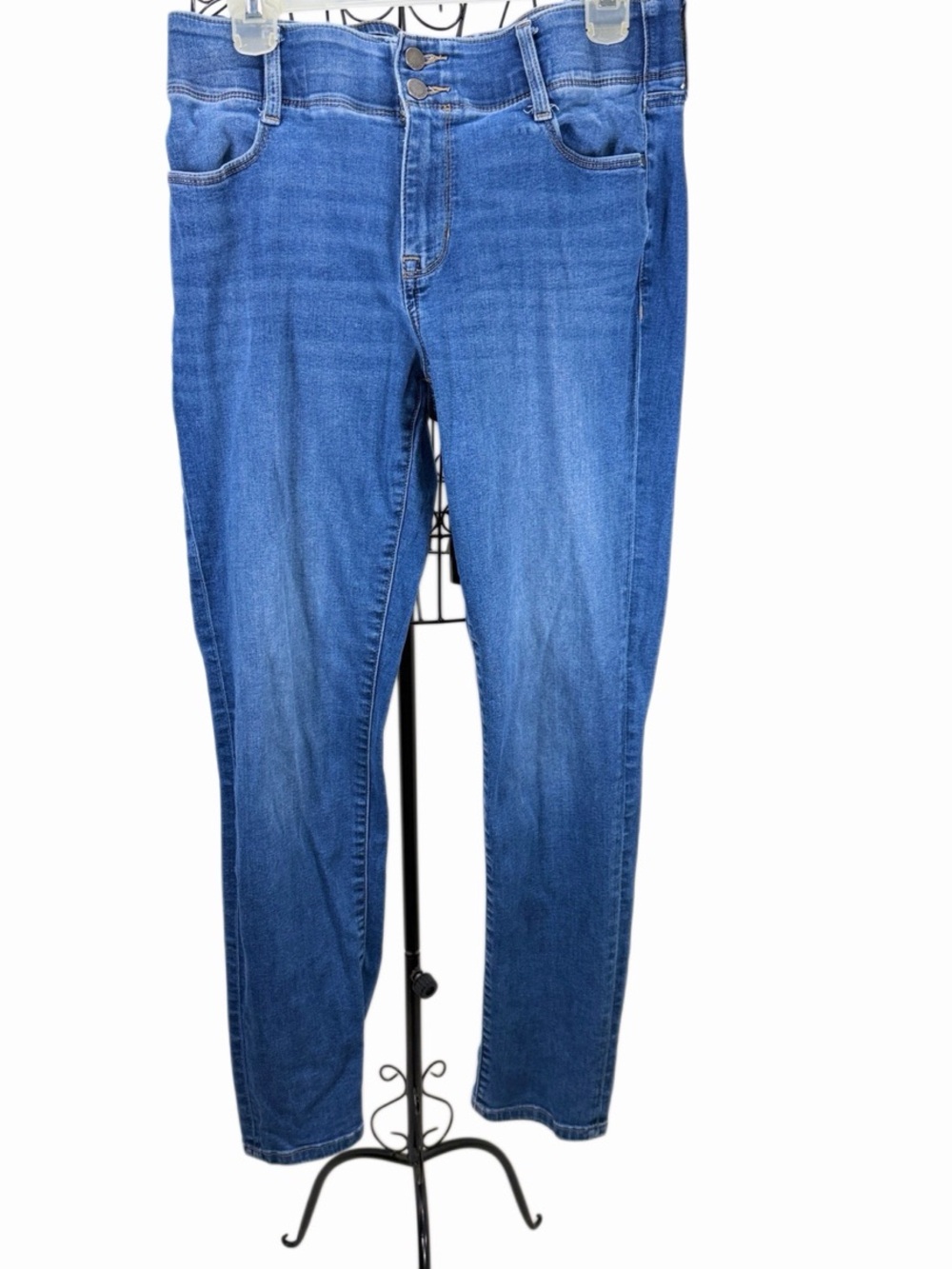 Nine West Jeans Womens 14 High Rise Straight Ankle Raw Hem Stretch 26” Inseam